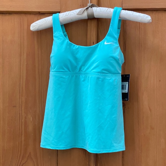 NWT Women's Nike Tankini Swim Top Sz XS Turquoise - Picture 1 of 5